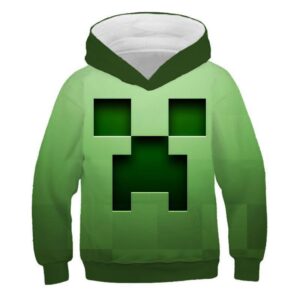 Sweat à capuche Minecraft Creeper, enfant et adulte