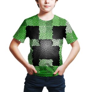 T-shirt Minecraft Creeper motif mosaïque