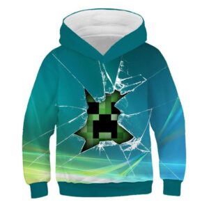 Sweat à capuche Minecraft Creeper visage brisé