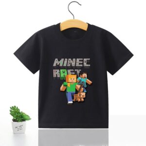 T-shirt enfant Minecraft Héros avec petit cochon