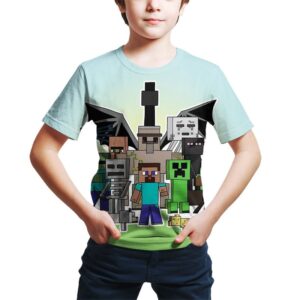 T-shirt Minecraft avec ennemis du jeu