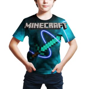 T-shirt Minecraft Épée en diamant avec logo