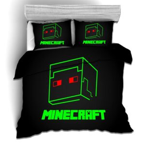 Housse de couette Minecraft vert fluo