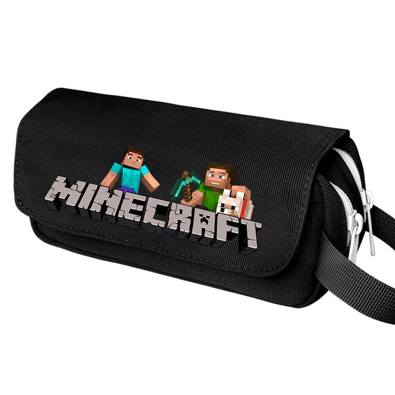 Trousse Minecraft à logo, double compartiment grand format