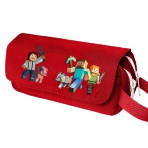 Trousse Minecraft grand format à personnages, double compartiment
