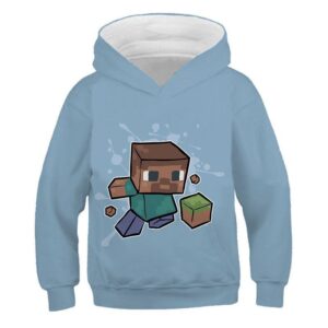 Sweat à capuche Minecraft Joueur avec bloc d'herbes