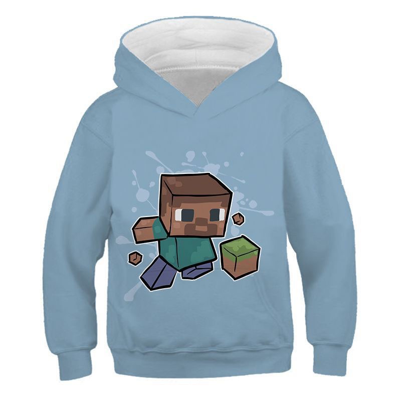 Sweat à capuche Minecraft Joueur avec bloc d'herbes