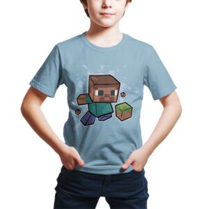 T-shirt Minecraft Joueur Bloc avec bloc d'herbe