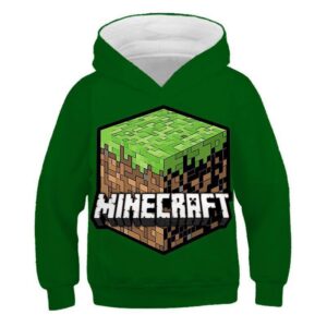 Sweat à capuche Minecraft logo, enfant et adulte