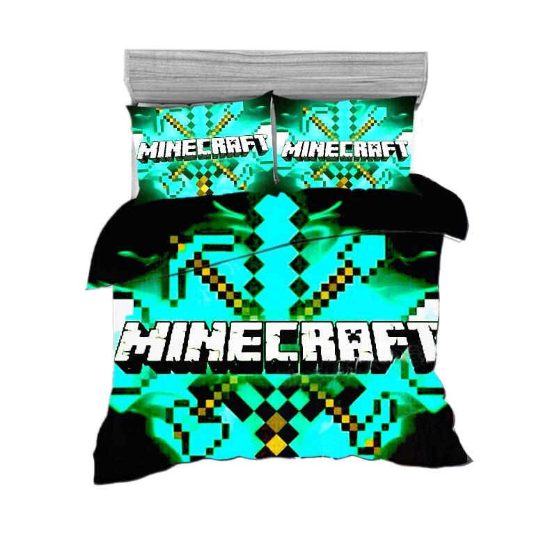 Housse de couette Minecraft avec logo
