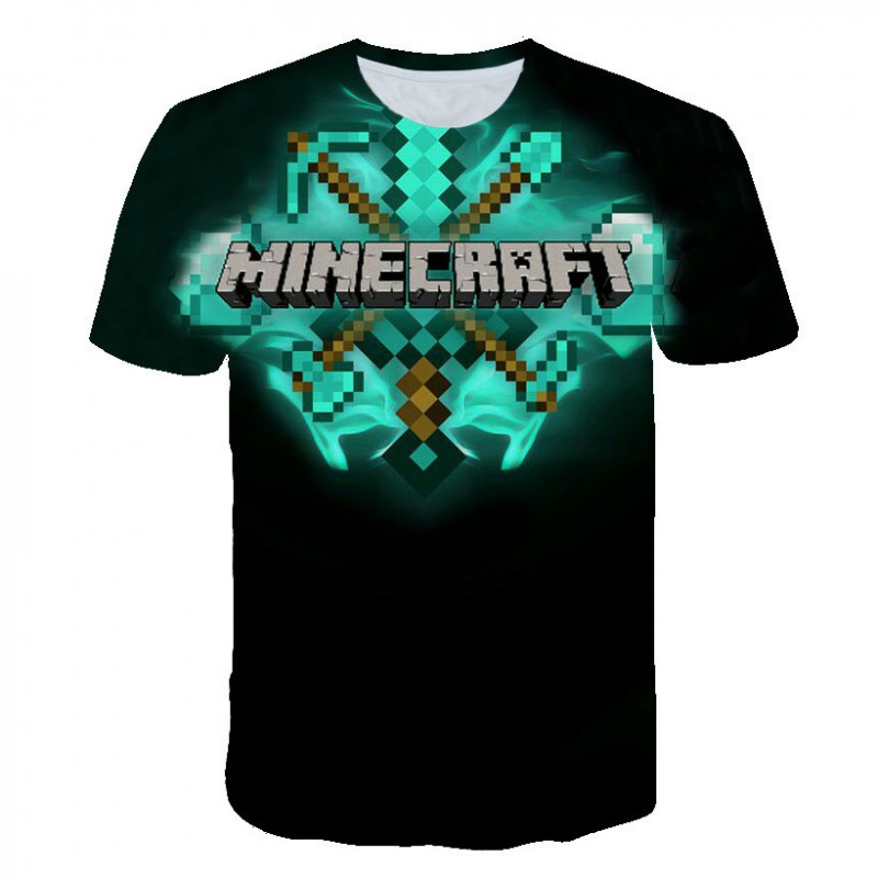 T-shirt Minecraft avec logo pour enfant et adulte
