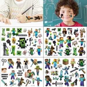 Tatouages temporaires Minecraft en lot de 4 planches