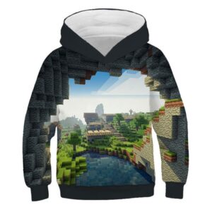 Sweat à capuche Minecraft visuel Monde