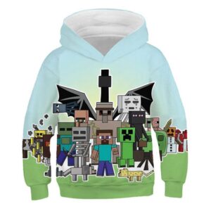 Sweat à capuche Minecraft Steve et monstres