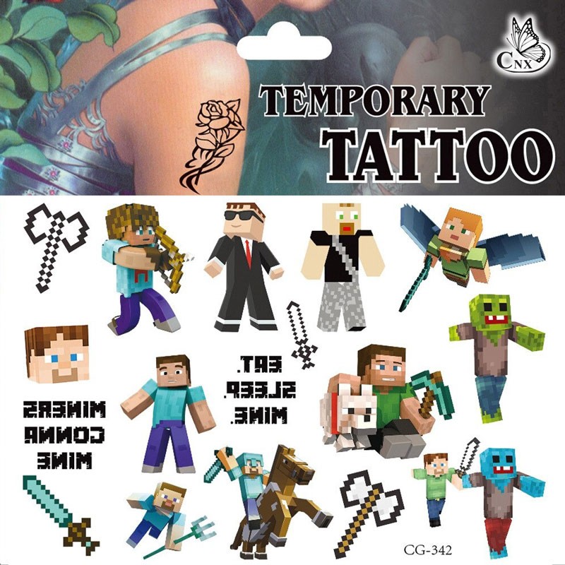 Tatouages temporaires Minecraft skins et tenues
