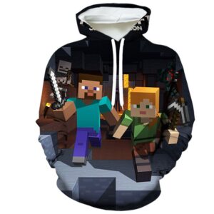 Sweat à capuche Minecraft Steve et Alex