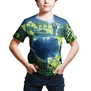 T-shirt Minecraft motif Terre enfant et adulte