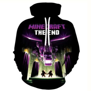 Sweat à capuche Minecraft The End, tailles enfant à adulte