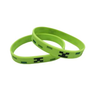 Bracelets Minecraft Creeper verts, lot de 2
